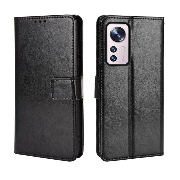 Leather Flip Cover Compatible With Xiaomi 12 Crazy Horse Pattern Leather Cover