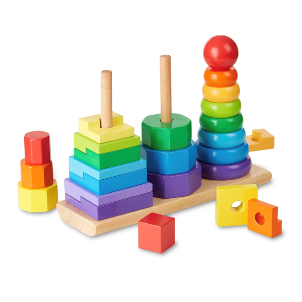 3-in-1 Wooden Educational Geometric Shape Stacker Toy