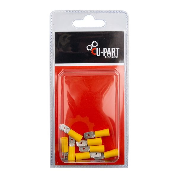 U-Part Terminal Yellow Male Tab LT40 4.0mm-6.0mm x 6.3mm - Bulk Pack of 15
