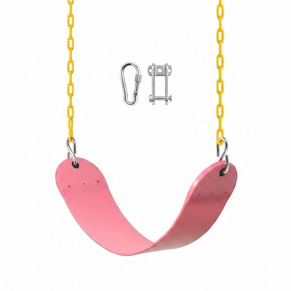 Pink Swing Seat with 66 Inch Heavy Duty Chains