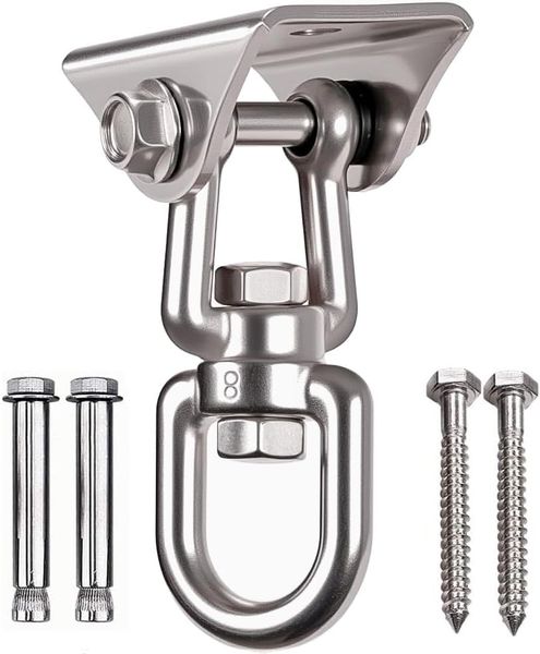 360 Rotating Hammock Hanging Kit - Heavy Duty Stainless Steel 1000 lb