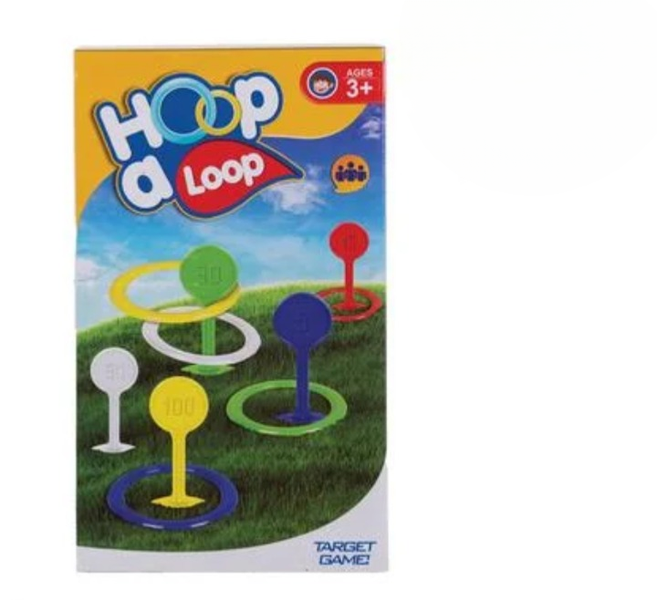 Hoop-A-Loop Ring Toss Game - 10pc Set (25×15 cm) for Family Fun