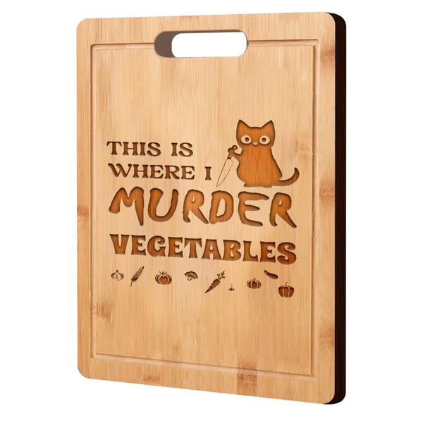 Bamboo Cutting Board Black Cat Decor Bamboo Cat Lovers Gifts for Pet Owner