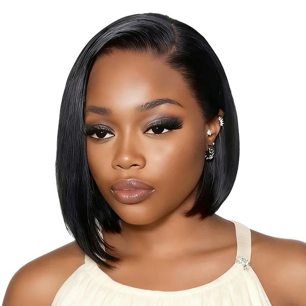 8INCH Best Texture Peruvian Hair Straight Frontal Wig Golden Perfect
