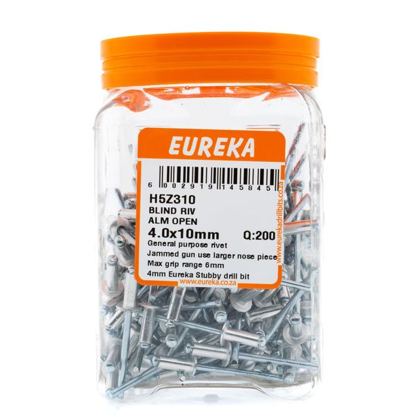 EUREKA Blind Rivet Aluminium Open 4 x 10mm Q:200 H5Z310