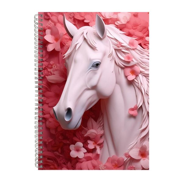 3D Clay Horse Pink Background 3 Notebook Gift Idea A4 Notepad Pad 104