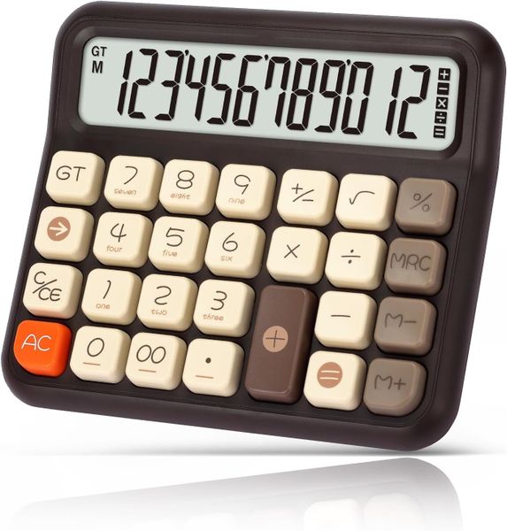 Cute Square Chocolate Calculator, 12-Digit Voice Type for Finance &amp; School