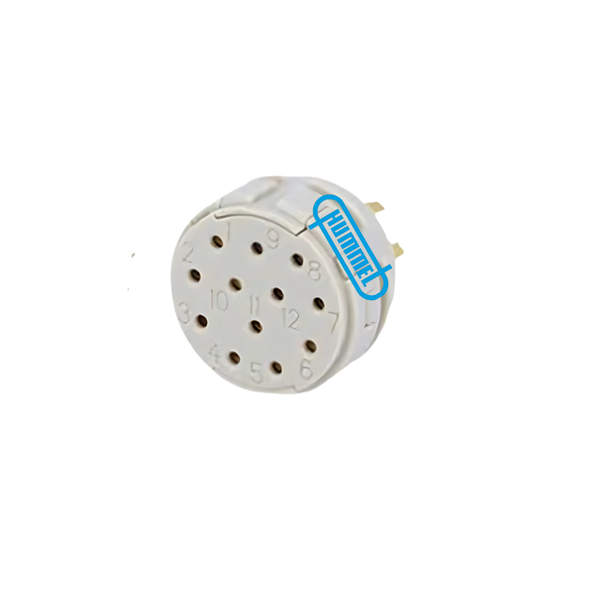 7001981103 - M23 Male Circular Connector, 9-Pole Hybrid, 8/20A, 500VAC