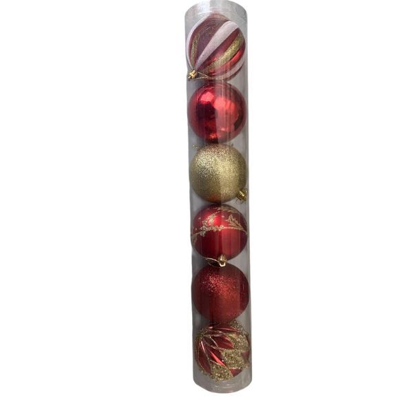 6-Piece Luxury Christmas Tree Balls - Assorted Colours (Red / Black / Gold)
