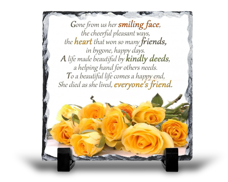 She Died As She Lived Remembrance Grief Memorial Gift Rock Slate