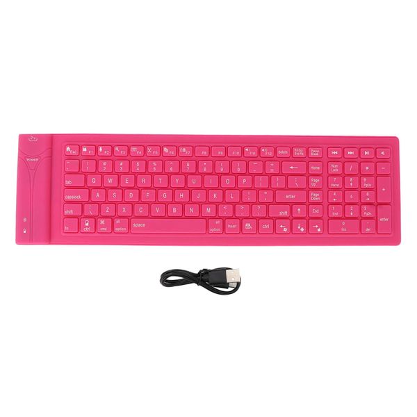 Foldable Keyboard Travel 108 Key Silicone Pink
