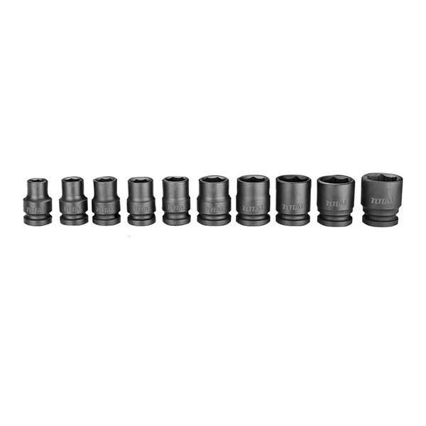 TOTAL Socket Set 10Pcs 1/2" Impact Socket Set