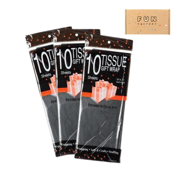 Party Gift Tissue Paper Set - Pack of 3 (Black)