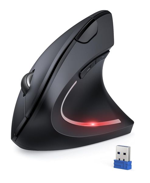 Wireless Rechargeable 2.4GHz Comfort Vertical Ergonomic Optical Mouse PB