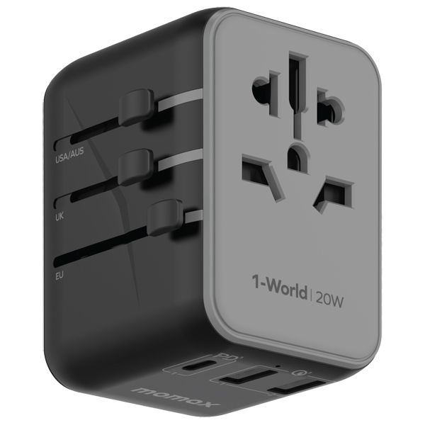 Momax UA11 1-World 20W 3-Port + AC Travel Adapter
