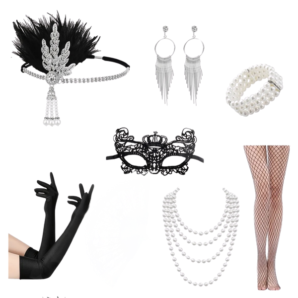 Women's 1920 Dress - Up Accessories Set - 7 Piece Set