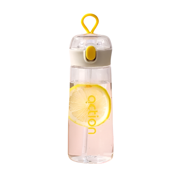 Cute Water Bottle 600ml Tumbler With Straw Simple Travel Mug Kids Portable