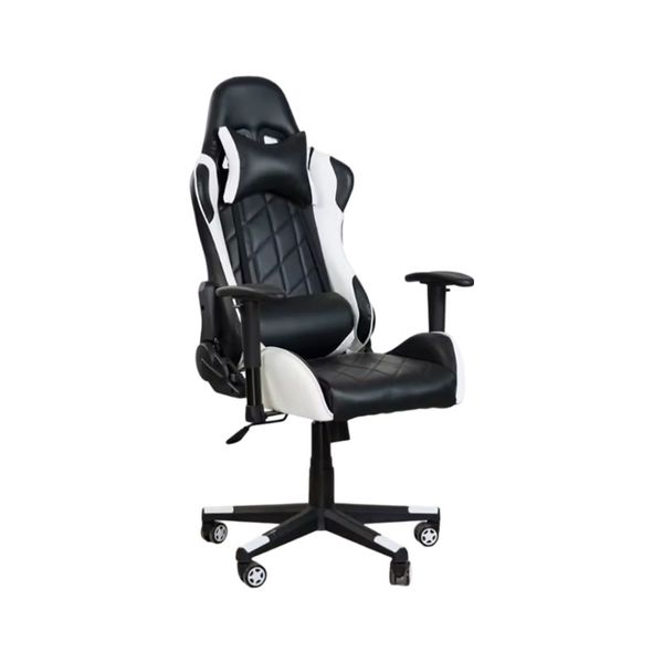 High-Back Leather Gaming Office Chair With Headrest And Lumbar Pillow 095