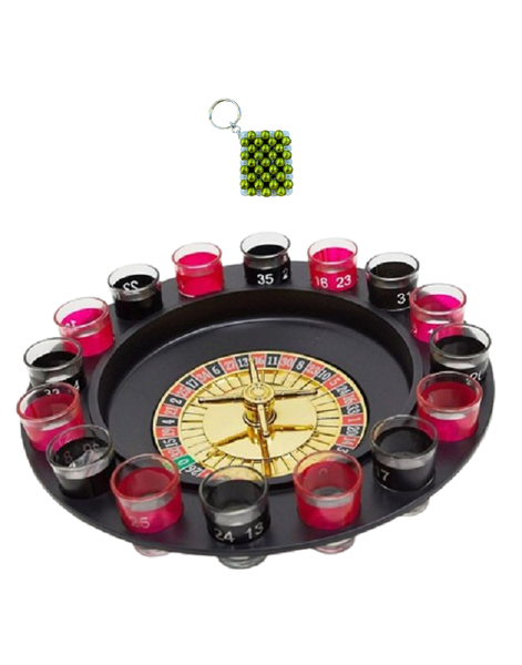 Drinking Roulette Shot Glasses - Fun Party Game Set &amp; A Key Holder