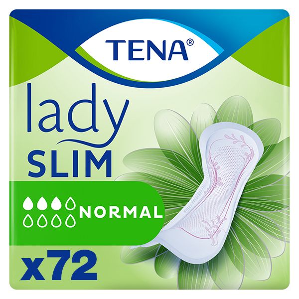 TENA Lady Slim Normal Incontinence Pads – Bulk Pack of 72 Pads