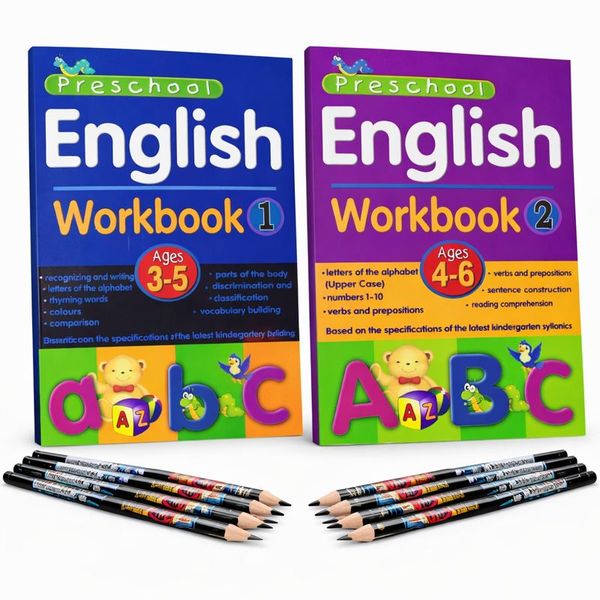 Preschool Educational Coloring Activity Book Set for Children Kids -English