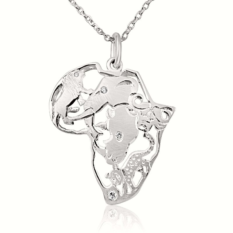 Morrisons Big Five 925 Sterling Silver Natural Diamond Pendant & Chain ...