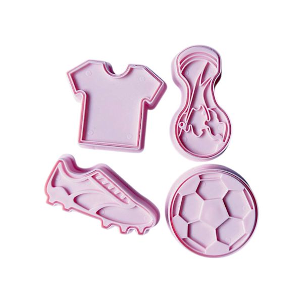 4 Pack - Goal Bake Football Cookie Cutter Set - Pink