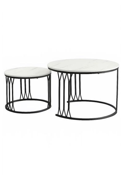 Nesting Coffee Table Set 2Piece Modern Center Ta image