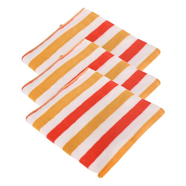 Cotton Striped Beach Towel - Orange - 3 Pack