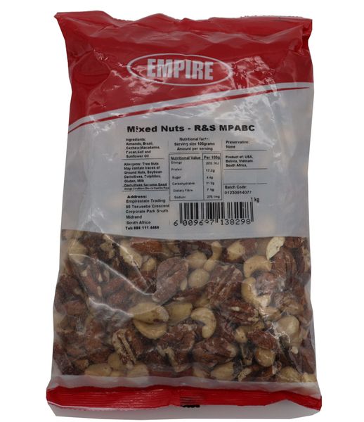 1 KG of Fresh Mixed Nuts (Macadamia, Pecan, Almond, Brazil, Cashew)