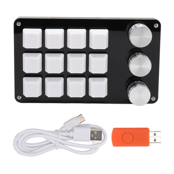 12 Key RGB Keypad 3 Knobs, Blue Switch, Hot Swappable