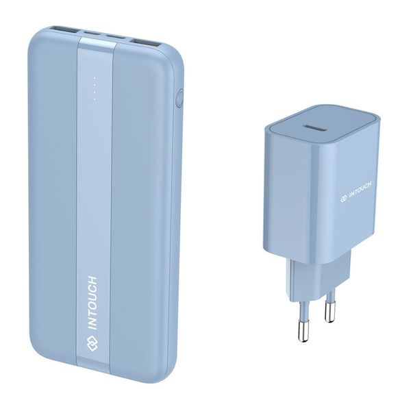 Intouch Colour Charger &amp; Power Bank Bundle – Cerul Blue