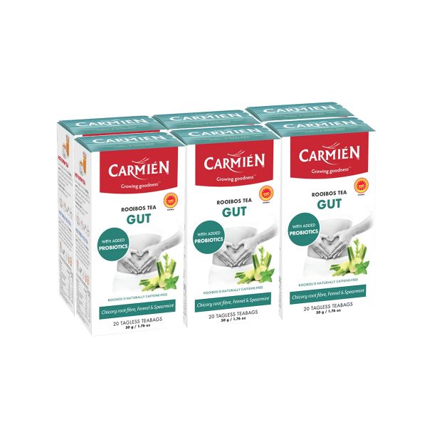 Carmién Gut Green Rooibos Tea With Probiotics and Chicory (6 x 20 Pack)