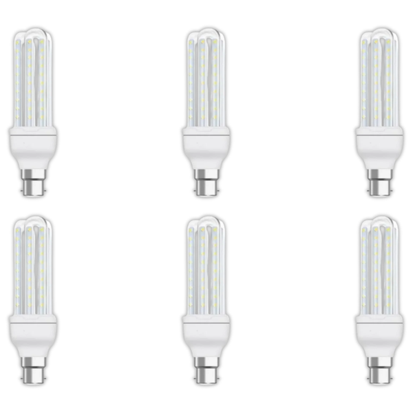 Flash 7W LED 3U Bulb B22 6000K- 6 Pack
