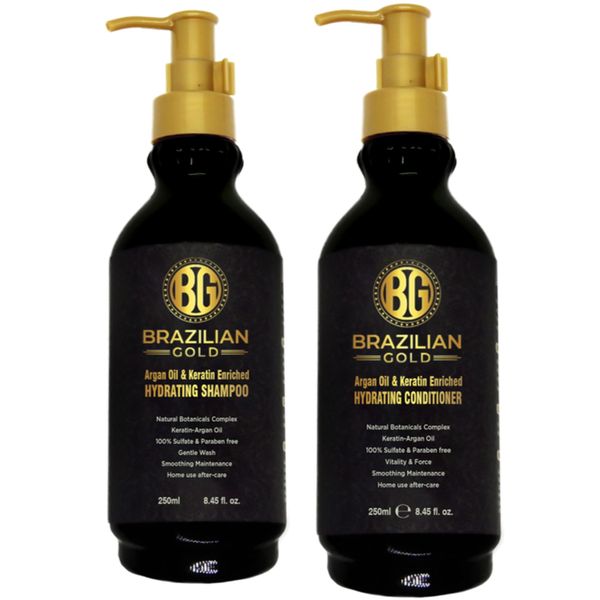 Brazilian Gold Argan Oil Home Care Kit 250ml (Shampoo &amp; Conditioner)