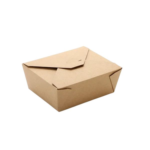 Disposable Kraft Paper Lunch Boxes - Number 8 - Brown - 50 Pack