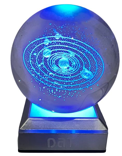 Dat 3D Luminous Crystal Ball Night Lamp -Solar System