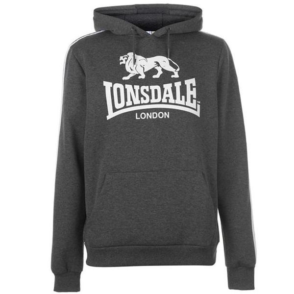 Lonsdale Mens 2S OTH Hoody - Charcoal Marl/White (Parallel Import)