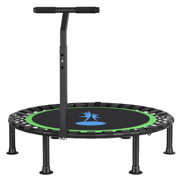 40" Silent Trampoline Fitness with Adjustable Handle Non-Slip Foot Pads