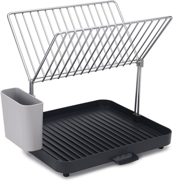 2 Tier Dish Drainer Rack With Self-Draining Utensil Pot