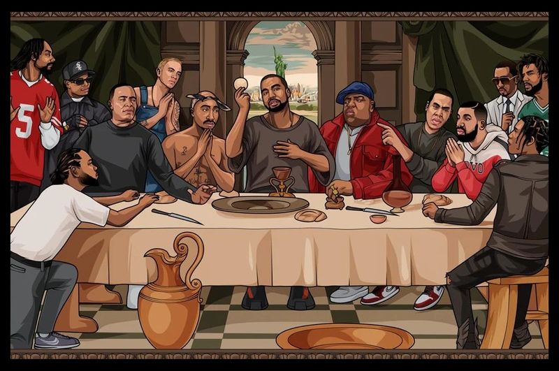 The Last Supper Of Hip Hop Poster with Black Frame