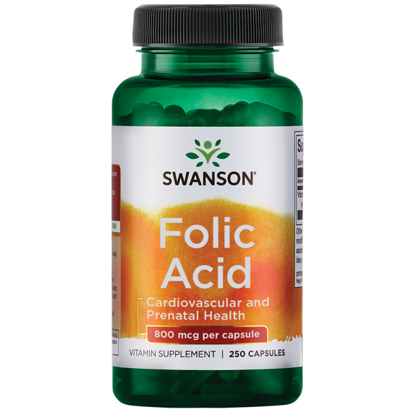 Swanson Folic Acid 800 mcg - 250 Caps