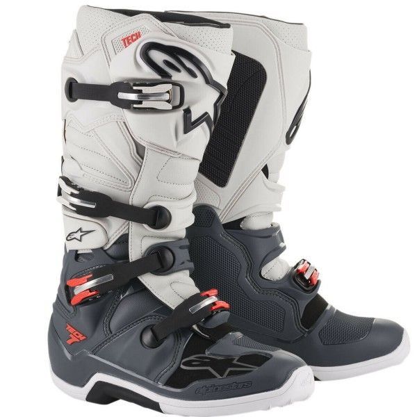 Alpinestars - Boots - Tech &amp; - Dark Grey/Light Grey/Fluo Red