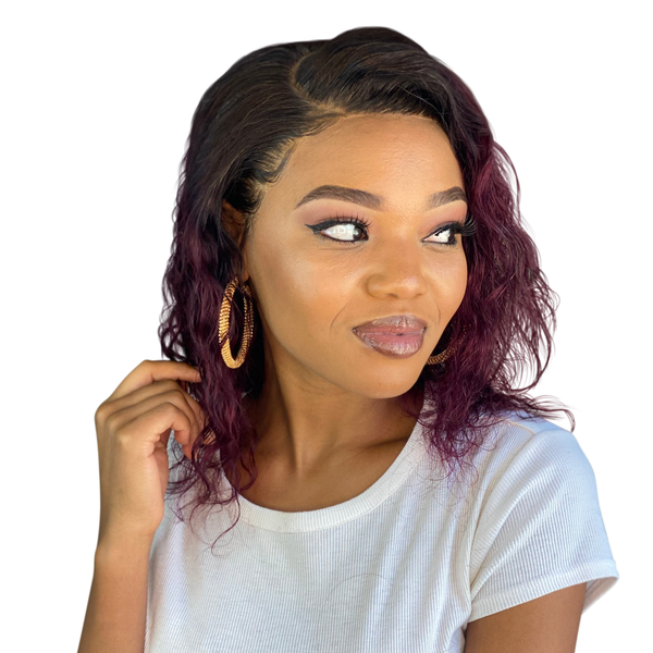 LolaSilk 18" Full Frontal Loose Deep Wig - Brazilian Hair, Ombre Wine