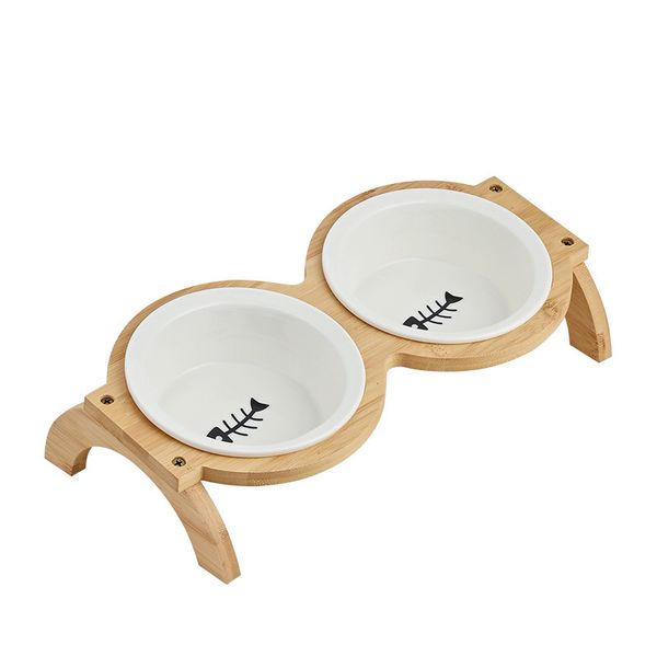 Ceramic Pet Bowl, Dual-Use For Food And Water, Suitable For Cats And Dogs