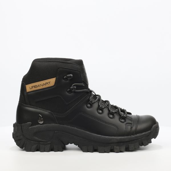 Urbanart Men's Black Round Toe Tpr Sole Boots image