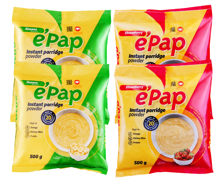 e'Pap Porridge | Nutritious Instant Porridge | Banana &amp; Strawberry | 4 Pack