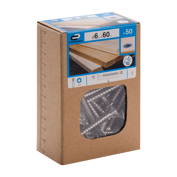 IV4 Chipboard Screw CS PZ Inox 316 / A4 6x60 50CB
