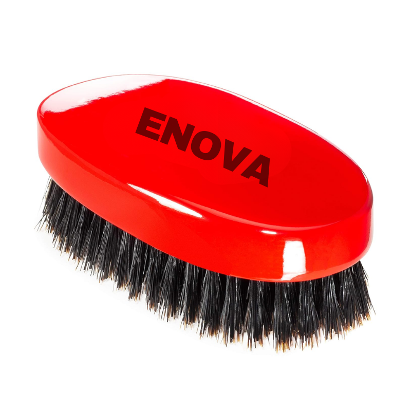 Enova Oval Wave Hair Brush with Medium Hard Boar Bristle for 360 Waves