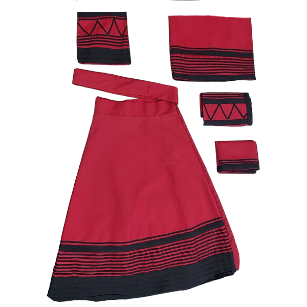 Ladies African Traditional 5 Piece Wrap Attire